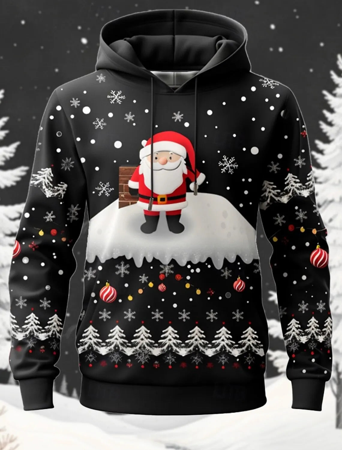 Santa Claus Men's Fashion 3D Print Hoodie Holiday Streetwear Christmas Hoodies Hooded Front Pocket Designer Hoodie Sweatshirt