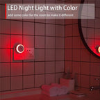 LED Night Light Smart Night Sensor Round Plug in Wall Night Lamp Bathroom Home Kitchen Hallway Staireway Bedroom Nightlight