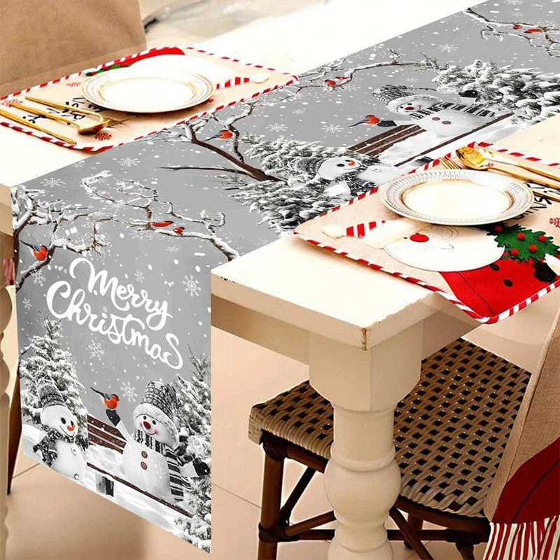 Christmas Gnome Table Runner Merry Christmas Decorations for Home 2025 Xmas Party Decor Navidad Natal Noel Gifts New Year 2026