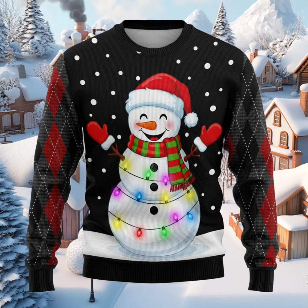 Funny Santa Christmas Sweatshirt Naughty Ugly Graphic Women Sweaters Crew Neck Sweatshirt Holiday Unisex Pullover Hoodie for Man