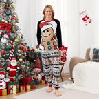 PatPat Christmas Family Matching Gingerbread Man Print Pajama Set With Drawstring Hood And Pockets