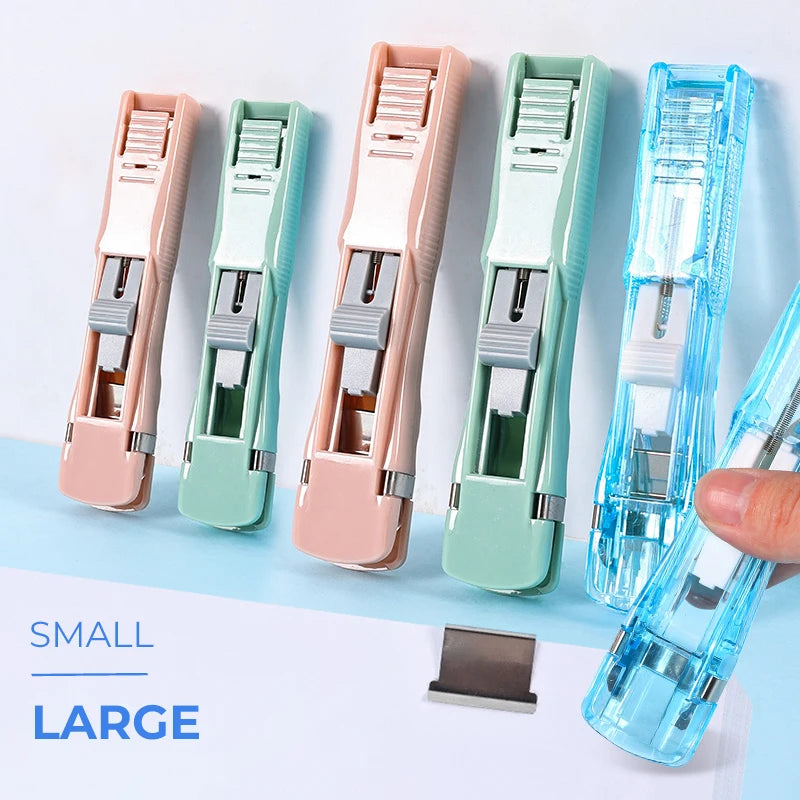 Traceless Reusable Hand Clamp Push Stapler, Paper Book File, Office, School Student Binder, Binding Tools, Supplies Accessories