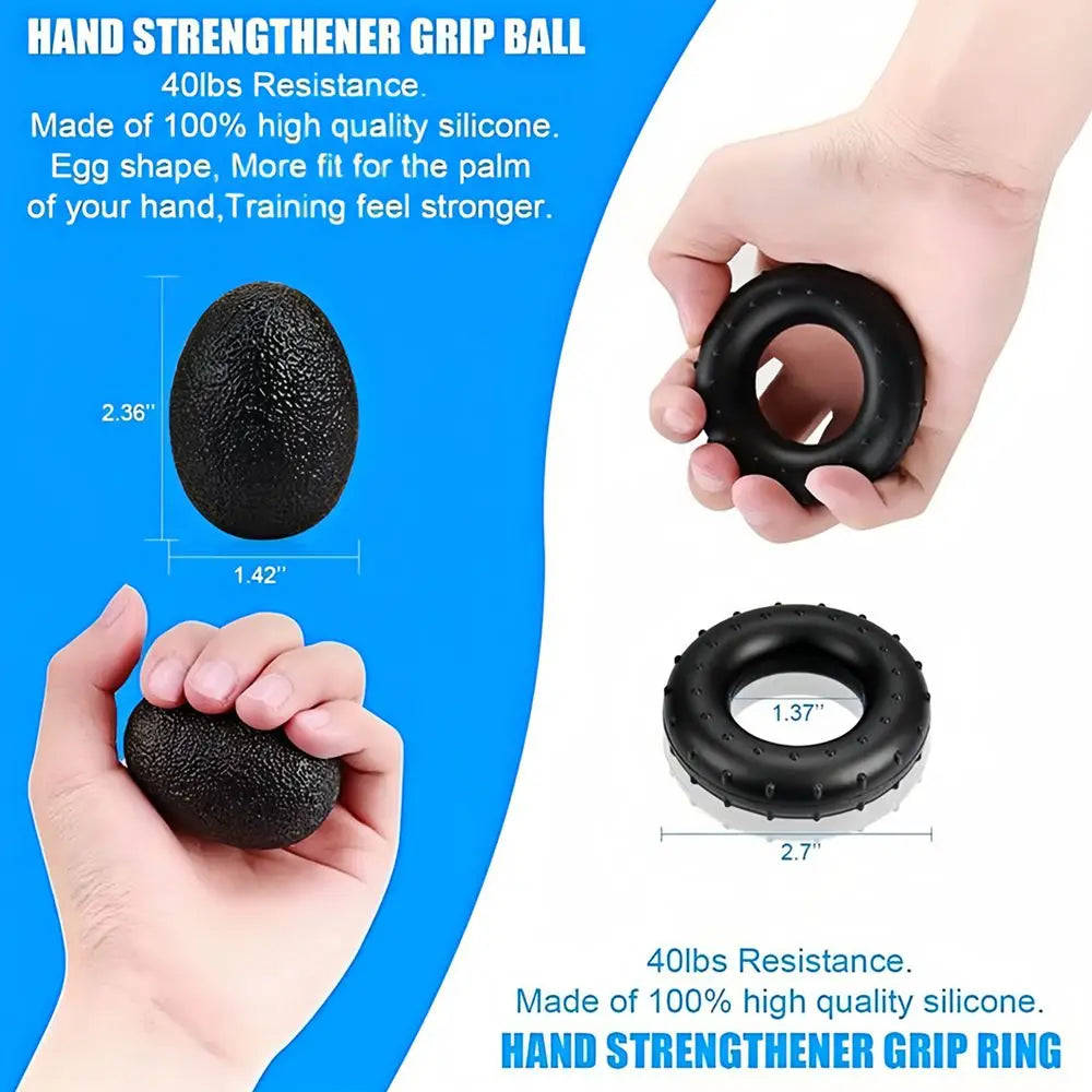 5-60Kg Adjustable Grip Strength Trainer 6 Pack Finger Exerciser Hand Grip Strengthener for Muscle Building and Injury Recover