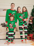 2025 Christmas Family Pajamas Set Santa Print Parent-child Matching Outfit Full Sleeve O Neck 2 Pcs Suit Sleepwear Xmas Look Pjs
