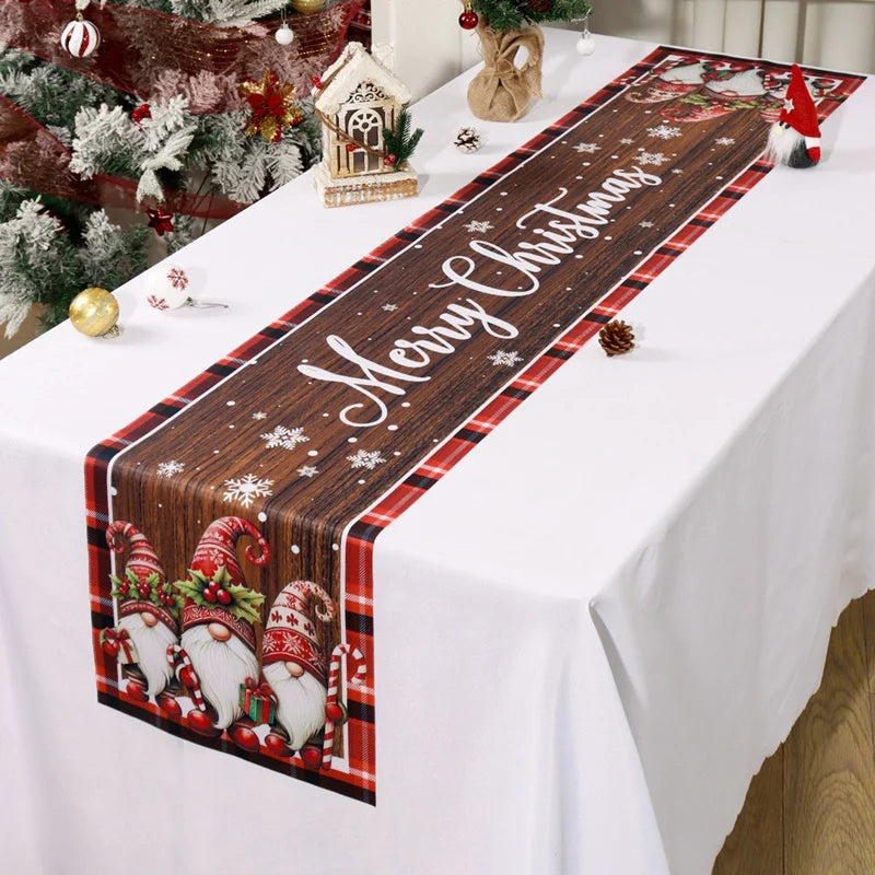 Christmas Gnome Table Runner Merry Christmas Decorations for Home 2025 Xmas Party Decor Navidad Natal Noel Gifts New Year 2026