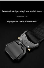 Tactical Waist Belt Durable Automatic Buckle Quick Release Elastic Belt Outdoor Adventure Training Belt Men's Trouser Belt Black