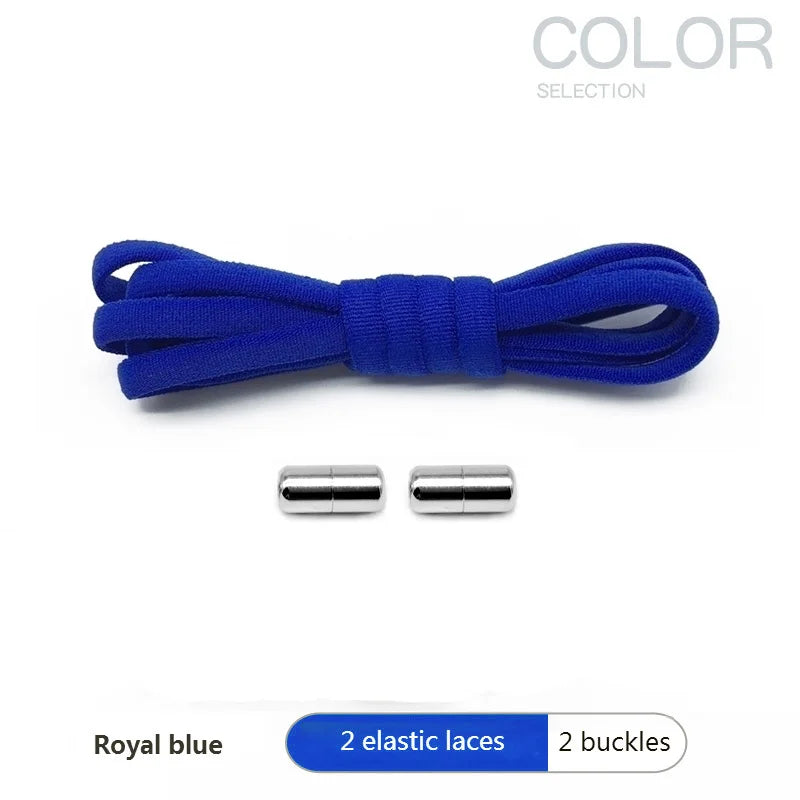 4Pcs/1Pair 100cm Elastic No Tie Shoelaces Metal Lock Shoe Laces For Kids Adult Sneakers Quick Shoelaces Semicircle Shoestrings