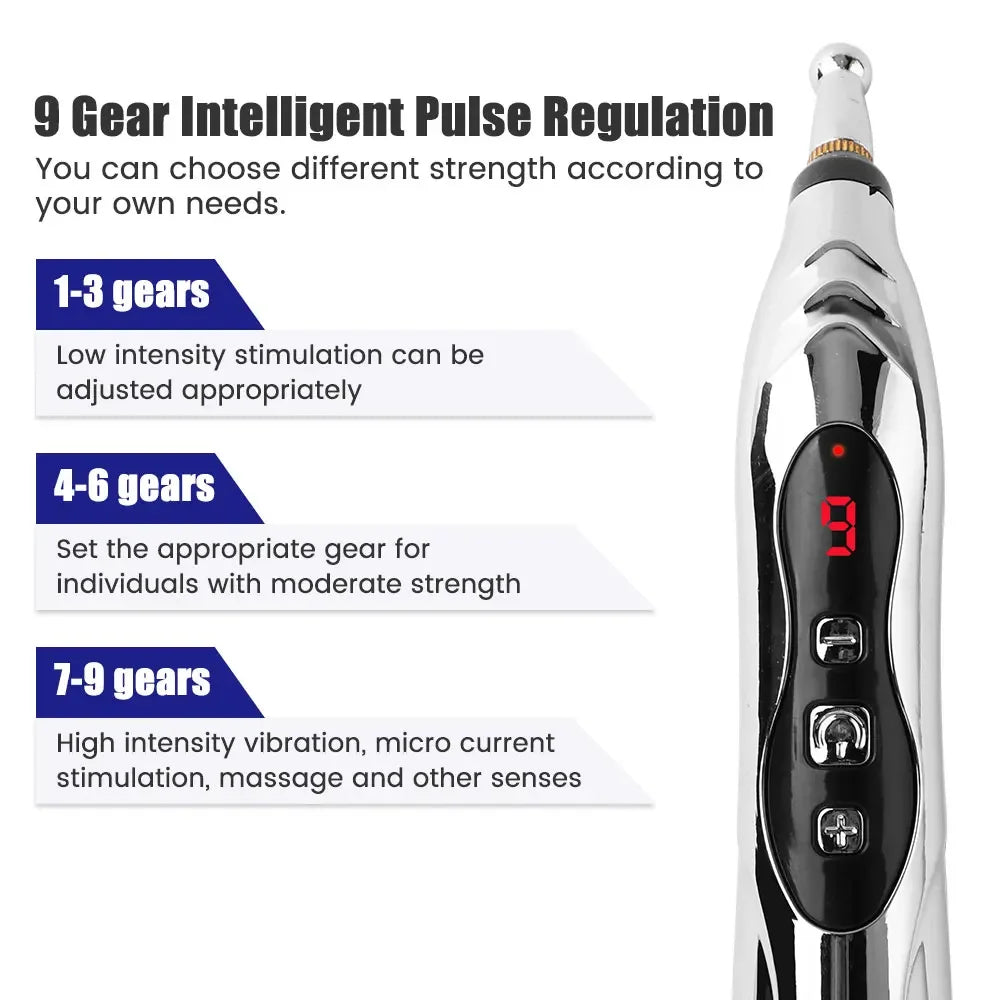 Rechargeable Acupuncture Pen 5/3 Heads Electric Muscle Pain Relief Relaxing Massage Pen Laser Energy Therapy Health Care Tool