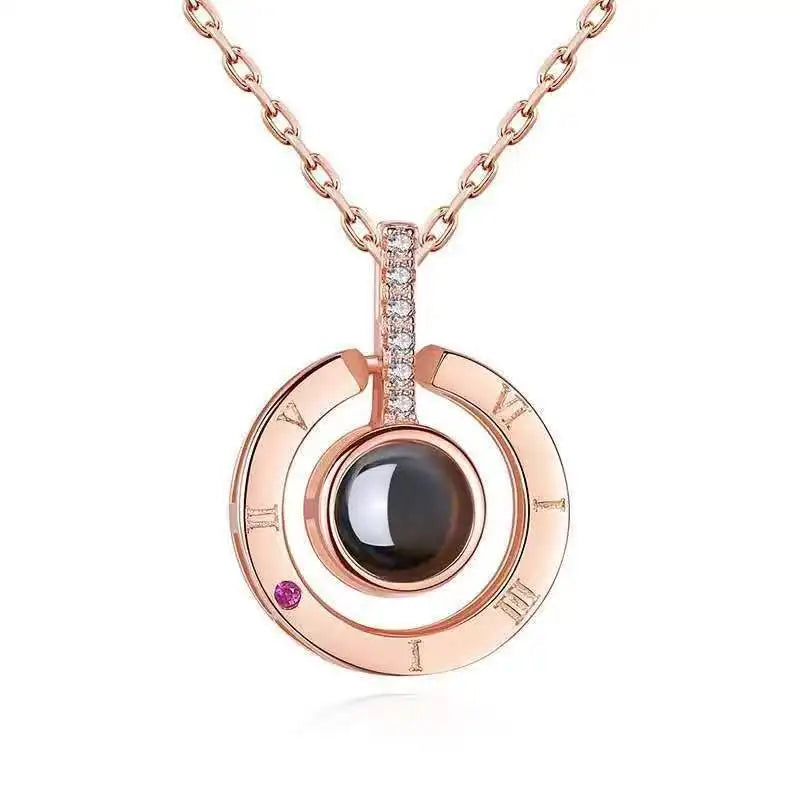 Projection Necklace 100 Languages I Love You Pendant Jewelry For Girlfriend Wife Lover Couple Creative Romantic Necklaces Gifts