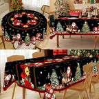 Christmas Tablecloth Santa Snowman Table Cover Christmas Party Table Decorations for Home 2025 Navidad Notal Noel Xmas Ornaments