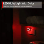 LED Night Light Smart Night Sensor Round Plug in Wall Night Lamp Bathroom Home Kitchen Hallway Staireway Bedroom Nightlight
