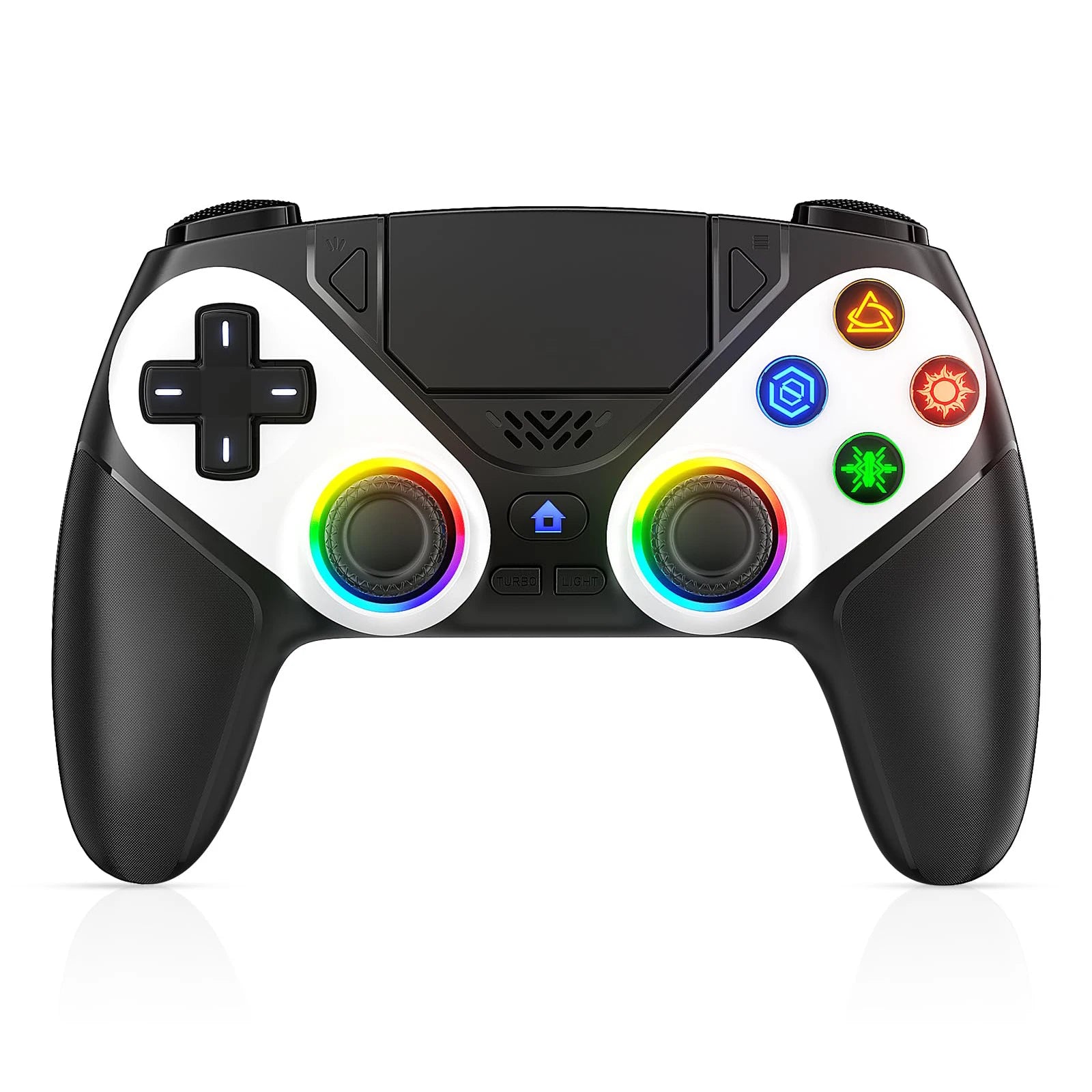 RGB Lights Wireless Controller For PS5/Playstation 5 Pro/Slim/PC Console Gamepads W/ Hall Effect Turbo Vibration Game Joystick