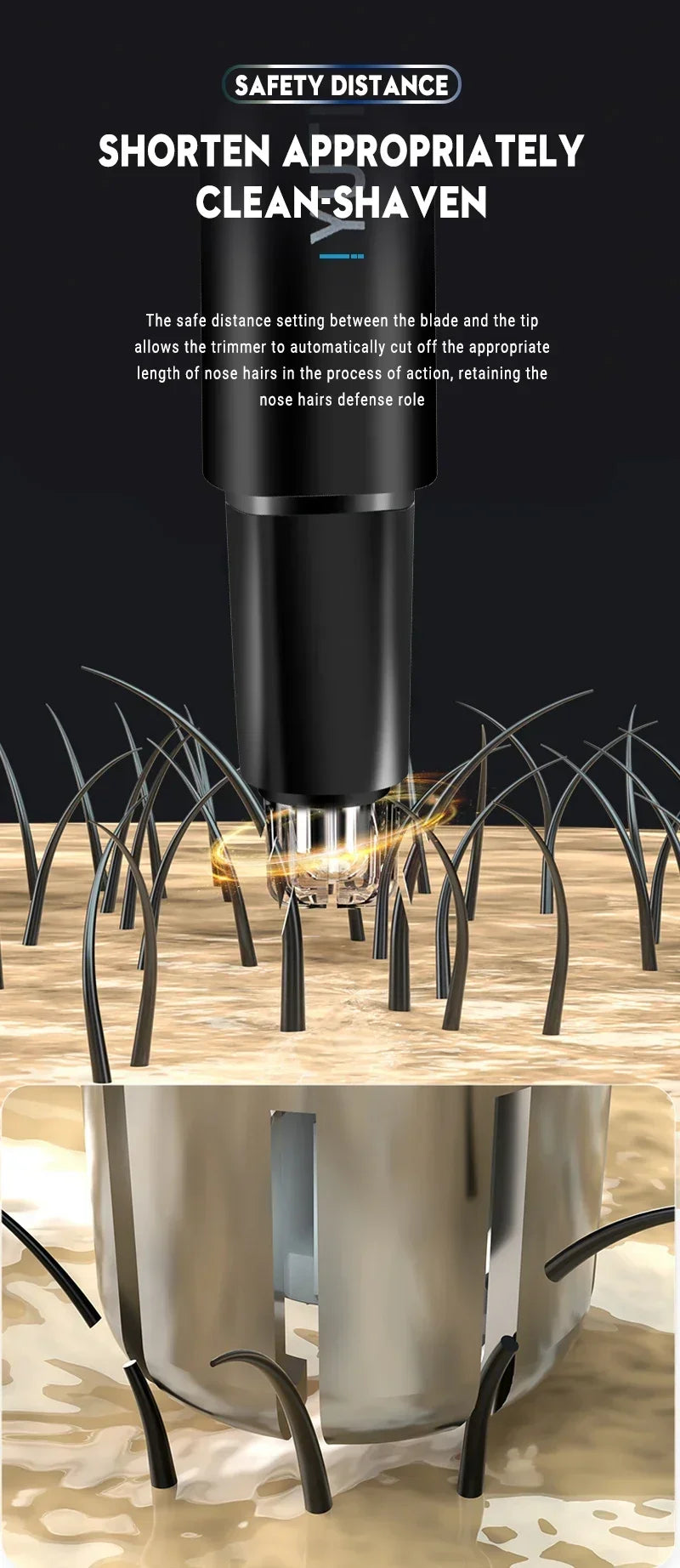 Recortadora eléctrica portátil 2 en 1 de vello de nariz y orejas 2024. Profesional, indolora y portátil.ow For Men