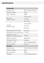 TOKQI M01 3-Axis Anti-Shake Handheld Gimbal Phone Stabilizer Foldable Holder Selfie Tripod with Fill Light for iPhone Smartphone