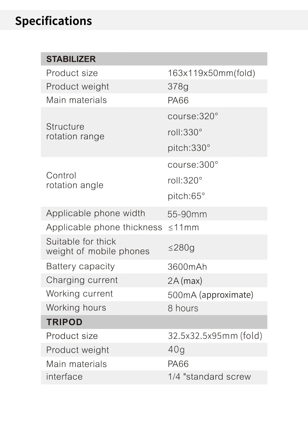 TOKQI M01 3-Axis Anti-Shake Handheld Gimbal Phone Stabilizer Foldable Holder Selfie Tripod with Fill Light for iPhone Smartphone