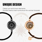 2025 Long Distance touch Light up&Vibrat Bracelets for Couples, Long Distance Relationship Gifts Smart Sun&Moon Love Bracelet