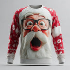 2025 Christmas Fall Winter Santa Claus Graphics Design Men's Casual Sweatshirts Crew Neck Pullover Long Sleeve Trendy Streetwear