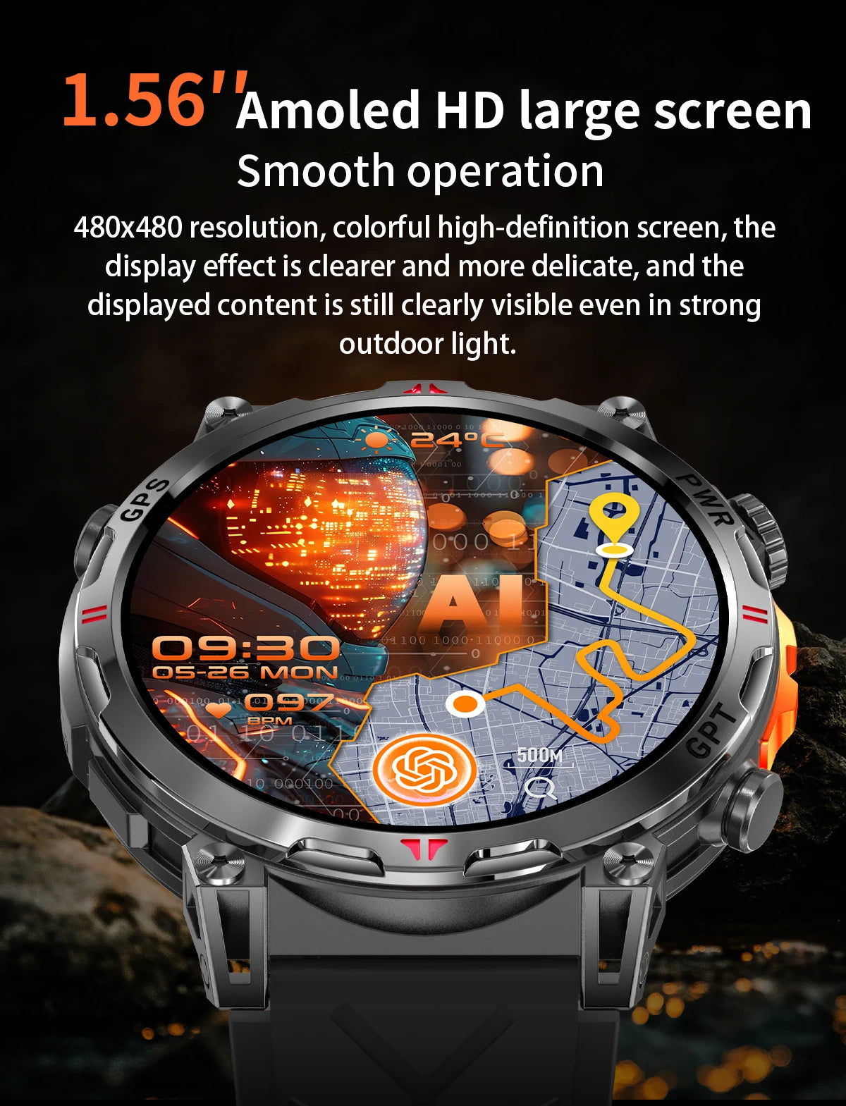 2025 New T-Rex 3 Ultra Original Military-Grade GPS Smart Watches Men Sport Tactics Compass BT Call Waterproof Swim Smart Bracelet