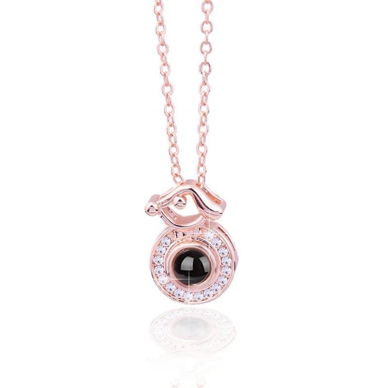 Projection Necklace 100 Languages I Love You Pendant Jewelry For Girlfriend Wife Lover Couple Creative Romantic Necklaces Gifts