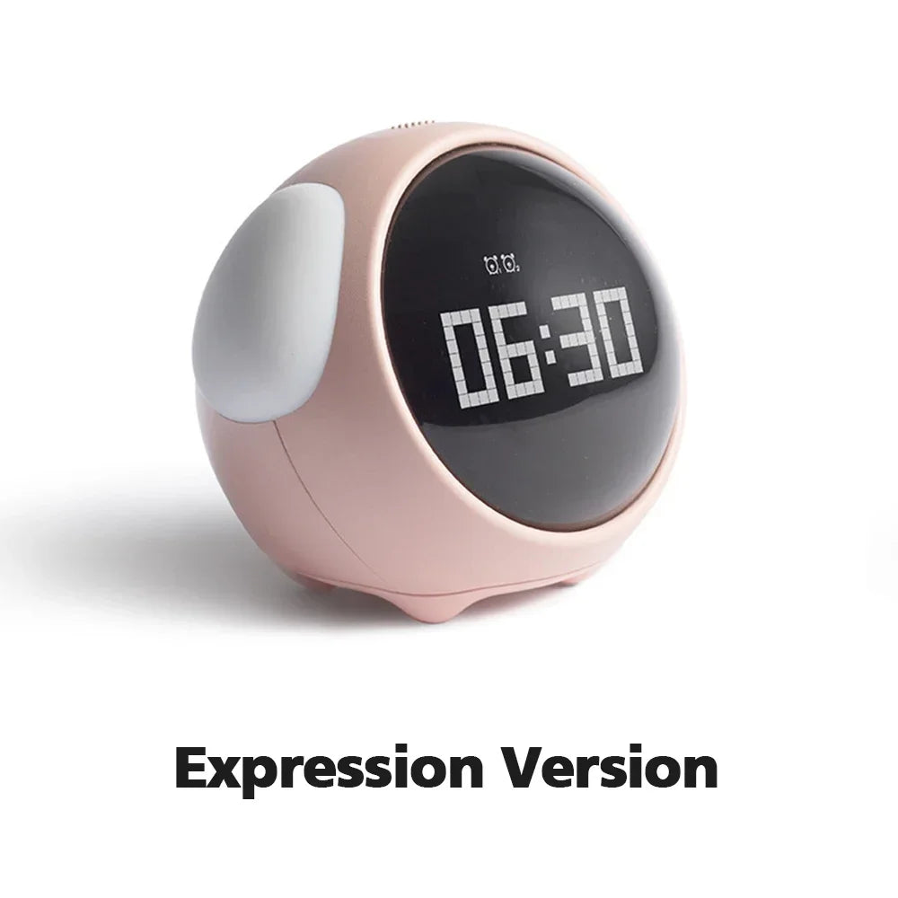 Xiaomi Cute Expression Alarm Clock Snooze Child Kids Digital Alarm Clocks Voice Control Intelligence LED Night Light Alarm Clock