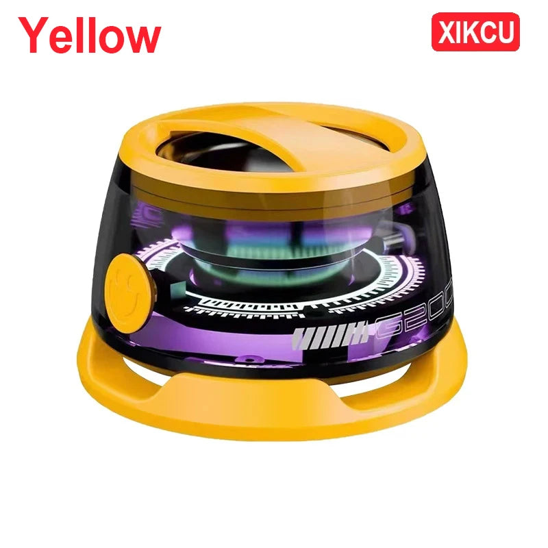 XIKCU Portable Mini Travel Stereo Outdoor Magnetic Bluetooth Speaker Wireless with RGB Color Light and Phone Holder for ios