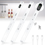 WILLED  Motion Sensor Cabinet Light Battery Display 60 LED Touch Light Bar Wireless Rechargeable Battery Night Light