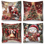Christmas Pillowcases: Santa, Tree, Socks, Snowman - Festive Decor for Your Home Sofa room cushion cover home decoration gift