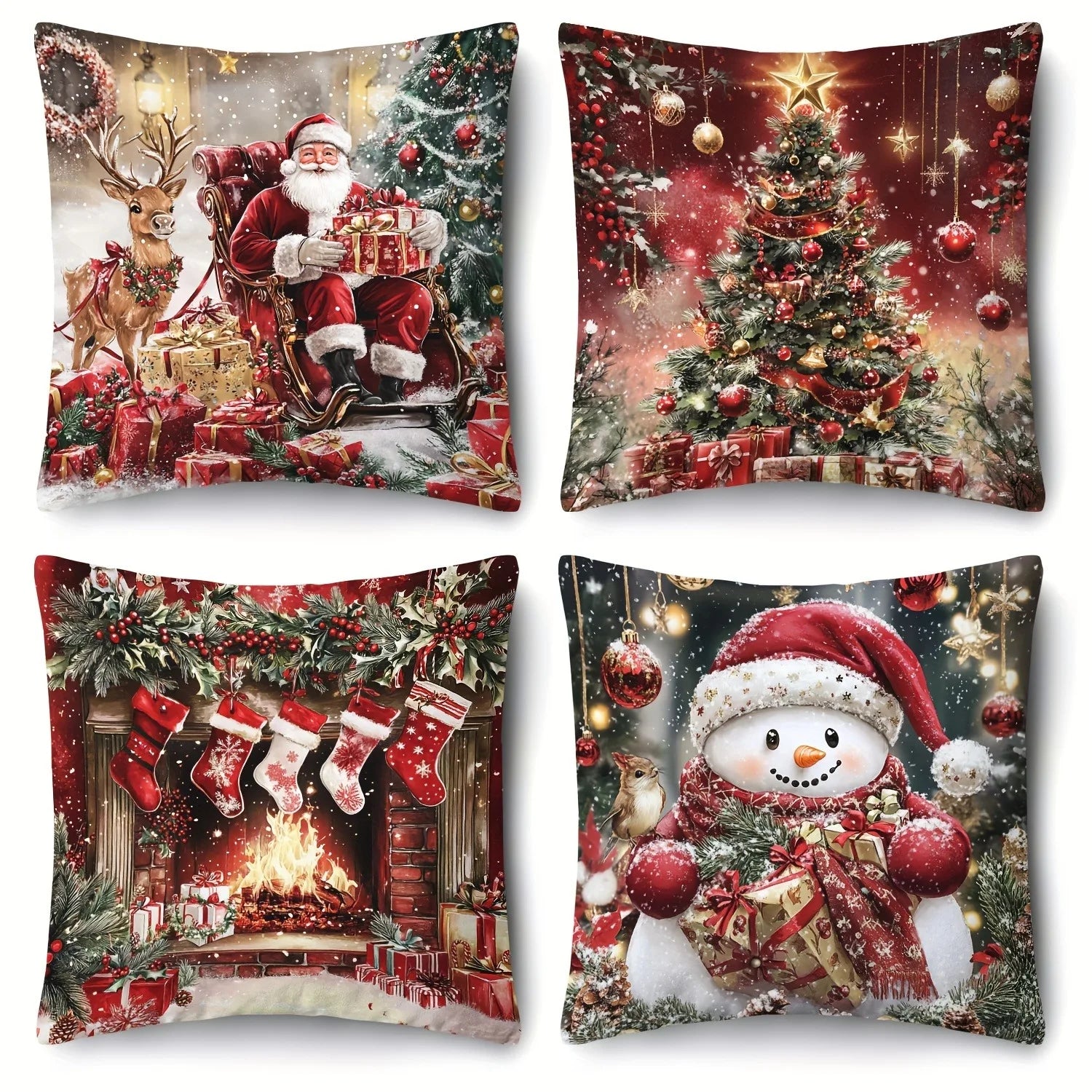 Christmas Pillowcases: Santa, Tree, Socks, Snowman - Festive Decor for Your Home Sofa room cushion cover home decoration gift