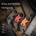 2024 New Outdoor Folding Knife EDC Key Fox Claw  Box Cutter Necklace Knife Camping Portable Self-defense Pocket Knife