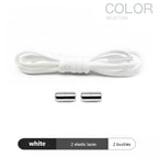 4Pcs/1Pair 100cm Elastic No Tie Shoelaces Metal Lock Shoe Laces For Kids Adult Sneakers Quick Shoelaces Semicircle Shoestrings