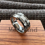 MenBand 8mm Mens Womens Engagement Eternity Wedding Band Black CZ Stone Inlay Tungsten Carbide Ring  Comfortable Fit