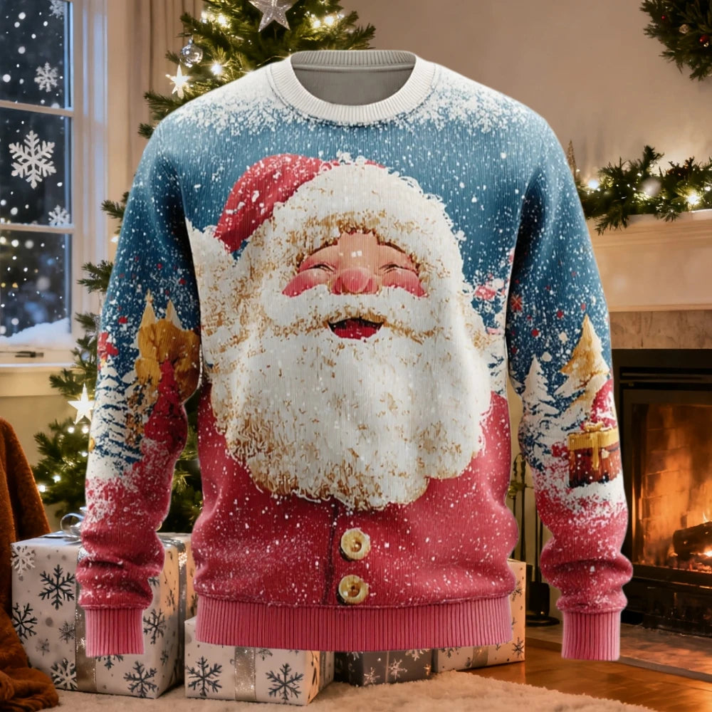Christmas Men Women Sweatshirt 3D Printed Santa Claus Ugly Christmas Sweater Trendy Street Style Autumn Winter Casual Loose Tops