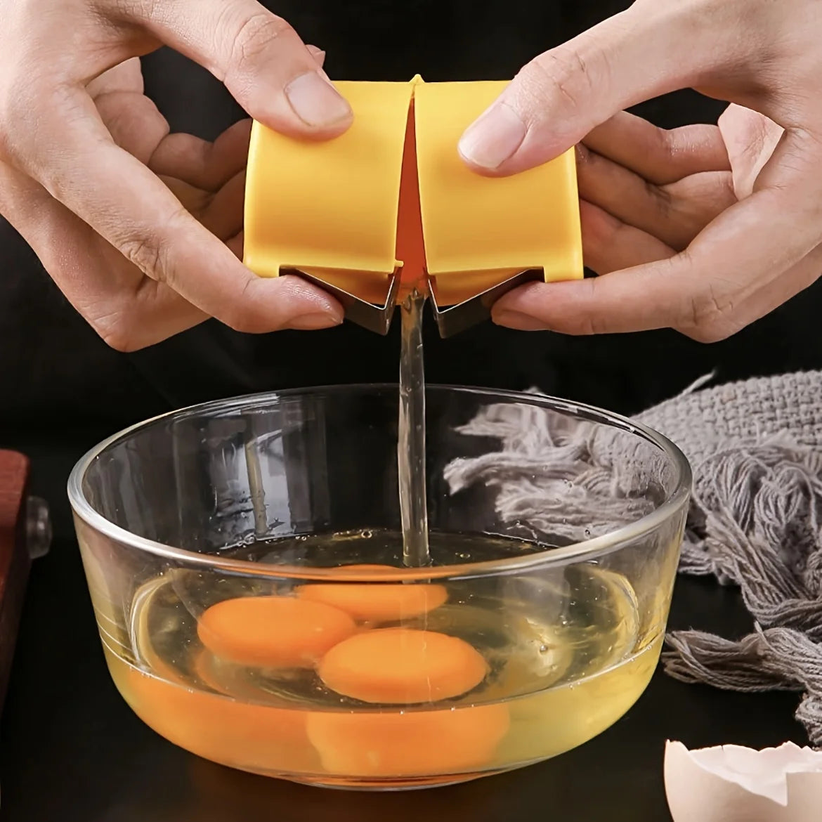 3pcs Stainless Steel Eggshell Separator - Quick Peel & Yolk Splitter, Durable Kitchen Baking Essential with Easy-Grip