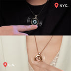 TOTWOO Sun & Moon Touch Necklaces with Agate Vibration & Light Up Necklace For Long Distance Relationship Gifts Couples Necklace