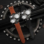 Luxury Large Dial Men Sports Watches Casual Leather Strap Quartz Wristwatches for Men Clock Reloj Hombre（Without Box）