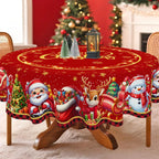 Christmas Tablecloth Christmas Party Decoration 2025 Xmas Table Decor Santa Claus Table Cover Navidad Natal New Year Gift 2026