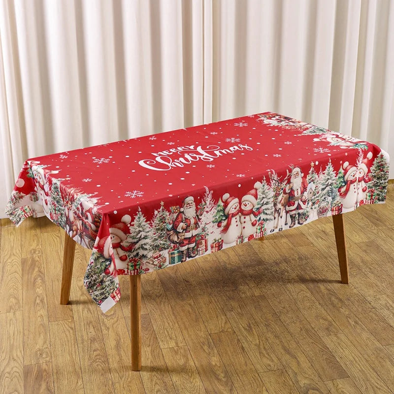 Christmas Tablecloth Christmas Decorations for Home 2025 Xmas Gifts Navidad New Year Winter Holiday Kitchen Dining Table Cover