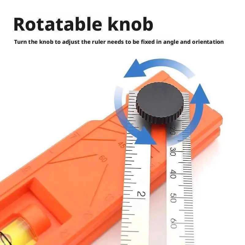 Multi-role Depth Measuring Ruler Adjustable Woodworking Multi-angle Marking Ruler Positioning Scribing Protractor Tools