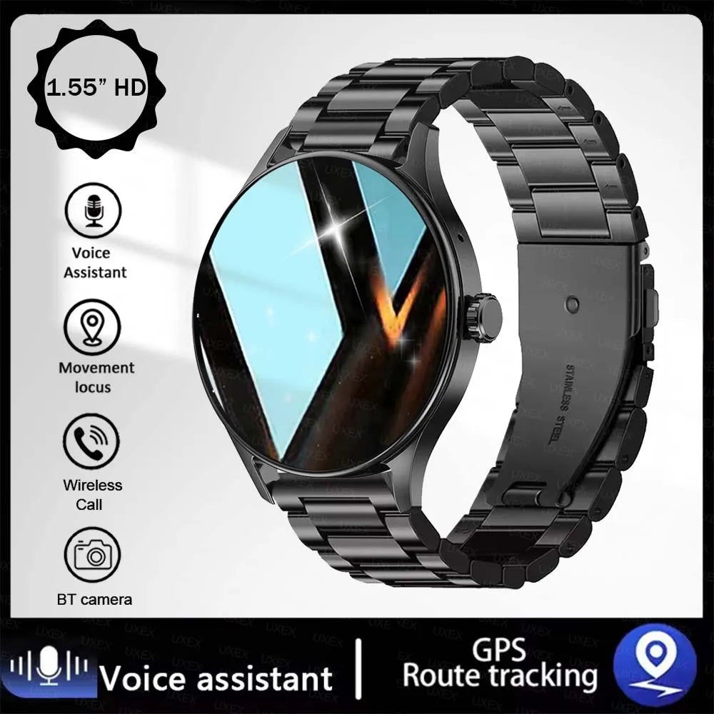 Fashion Smart Watch Plus 1.55 HD For Men And Women App Control BT Call Health Tracker Custom Photo Surprise Gift Business Watchs
