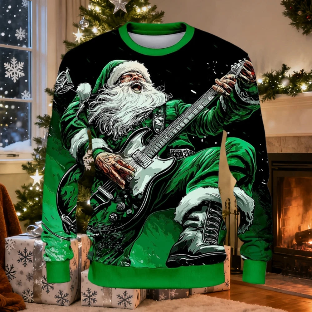 Christmas Men Women Sweatshirt 3D Printed Santa Claus Ugly Christmas Sweater Trendy Street Style Autumn Winter Casual Loose Tops