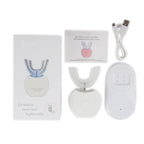 USB Rechargeable Sonic Electric Toothbrush 360 Degrees Intelligent Automatic Ultrasonic U-Shape with 4 Modes Timer + Blue Light