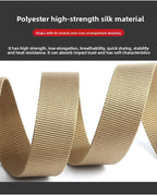 Tactical Waist Belt Durable Automatic Buckle Quick Release Elastic Belt Outdoor Adventure Training Belt Men's Trouser Belt Black