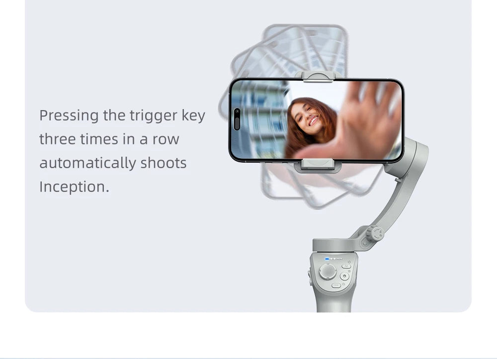 TOKQI M01 3-Axis Anti-Shake Handheld Gimbal Phone Stabilizer Foldable Holder Selfie Tripod with Fill Light for iPhone Smartphone