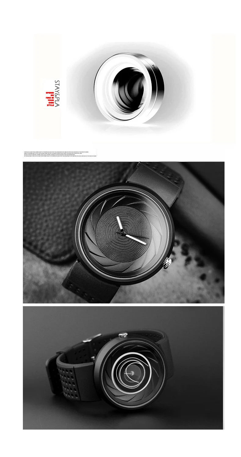 2023 men's gift Enmex creative industrial Lens and prism wristwatch coil design light sports fashion quartz watches
