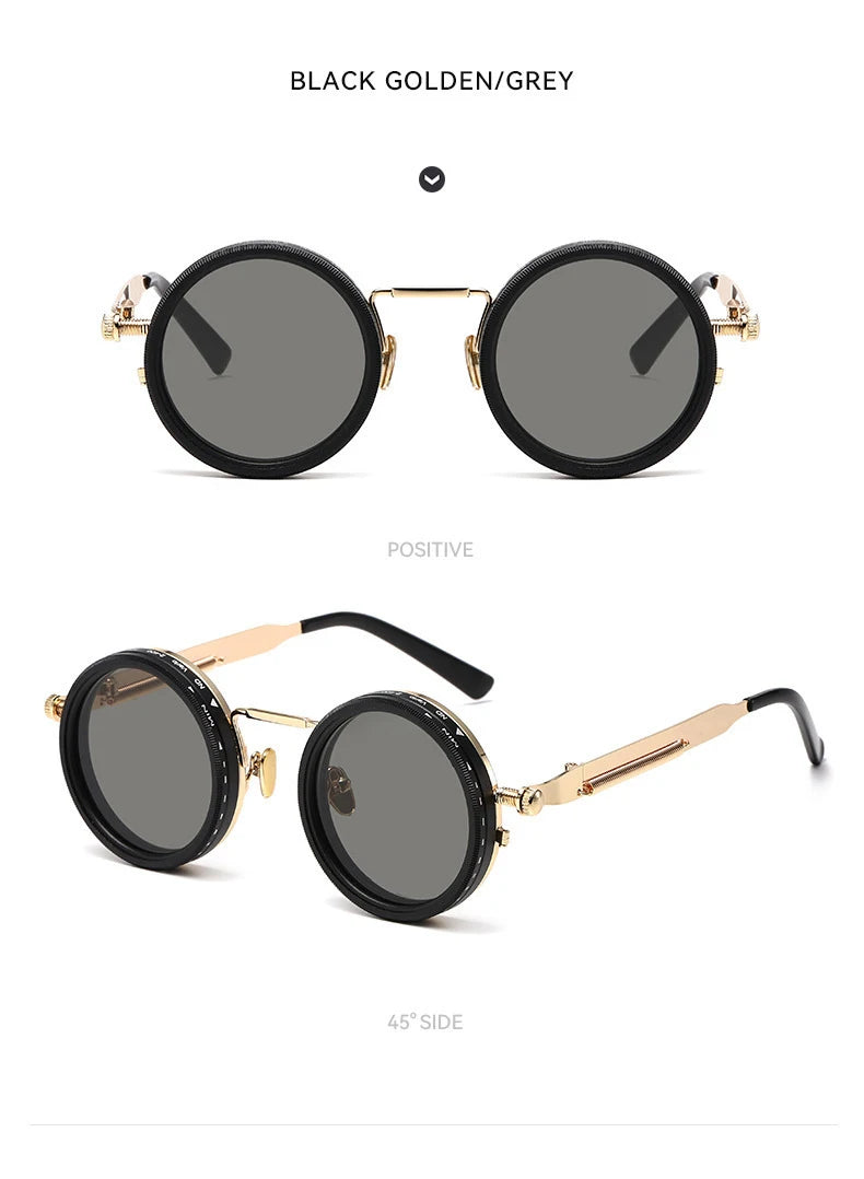 Gafas de sol redondas polarizadas ND9, gafas de sol con atenuación ajustable unisex, gafas de pesca Retro Punk para hombres, gafas de sol para exteriores UV400