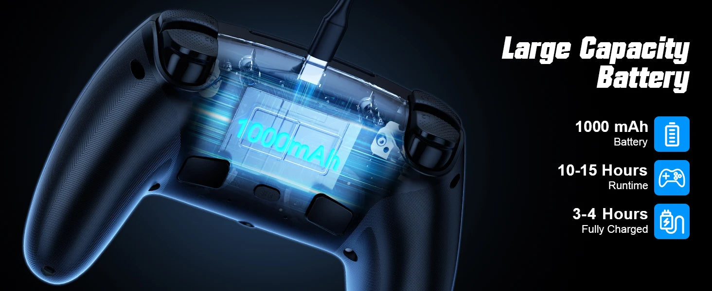 RGB Lights Wireless Controller For PS5/Playstation 5 Pro/Slim/PC Console Gamepads W/ Hall Effect Turbo Vibration Game Joystick