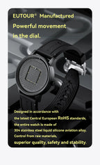 EUTOUR 2025 new magnetic fashion casual quartz watch simple men's watches silicone strap unisex watches