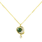 KOFSAC Jade Planet Necklace For Women 2023 New Luxury High Grade Zircon Moon Star Collar Necklaces 925 Sterling Silver Jewelry