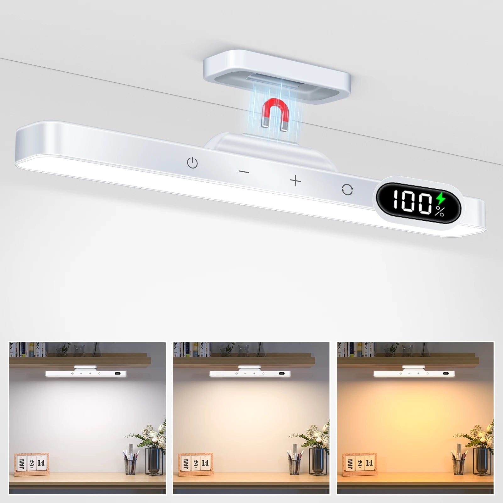 WILLED 5W Dimmable Mirror Lights 3 Colors Adjustable Makeup Light with 120 LED 2500mAh Rechargeable Under Cabinet Led Lights