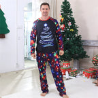 Christmas Family Matching Sets 2025 Father Mother Children Cartoon Pajamas+Pants 2Pcs Xmas Parent-Children Homewear Clothes Suit